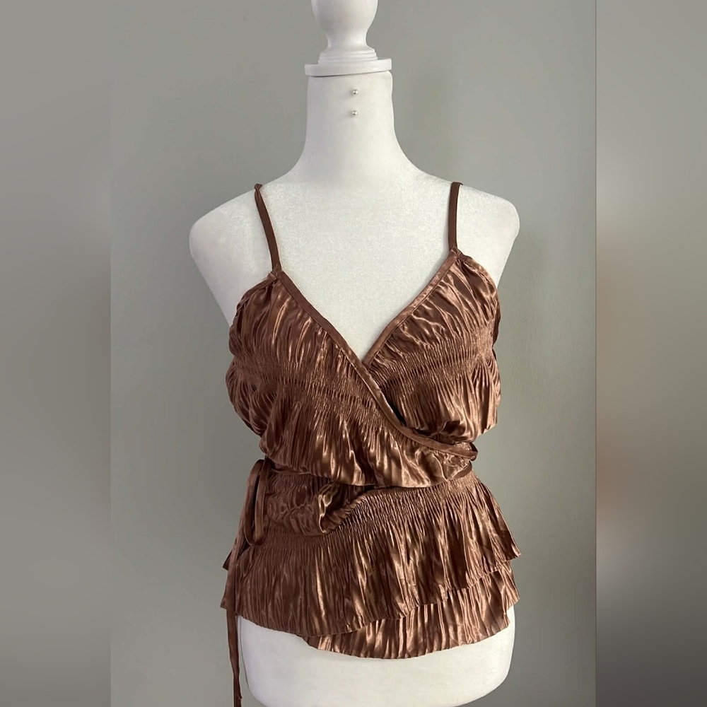 Zara Brown Satin Camisole Top